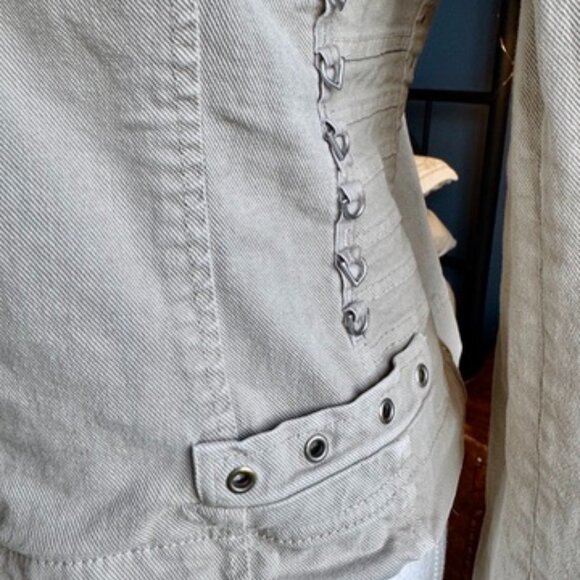 Vintage Y2K Philosophy Di Alberta Ferretti Snap Button Cotton Canvas Jacket - Picture 5 of 14